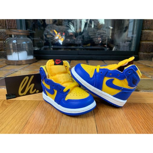 Toddler 3c Air Jordan 1 Retro High OG “Reverse Laney” Athletic Basketball Shoes - Picture 5 of 5